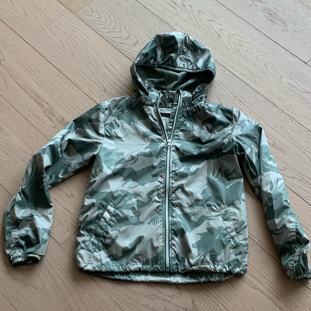 H&M Green Camouflage Kids Raincoat